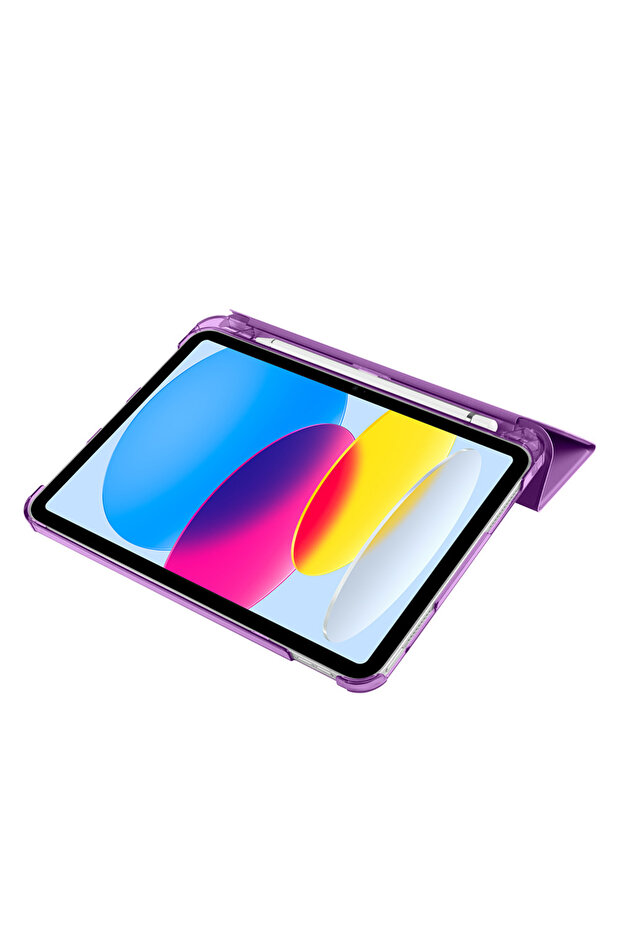 İpad 10.Nesil 2022 10.9 Inç İle Uyumlu Standlı Smart Kılıf ve Klavye Mouse 2'li Set - 6