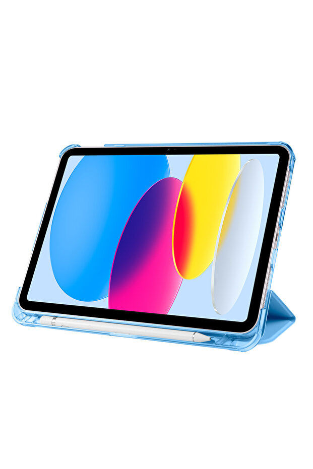 İpad 10.Nesil 2022 10.9 Inç İle Uyumlu Standlı Smart Kılıf ve Klavye Mouse 2'li Set - 5