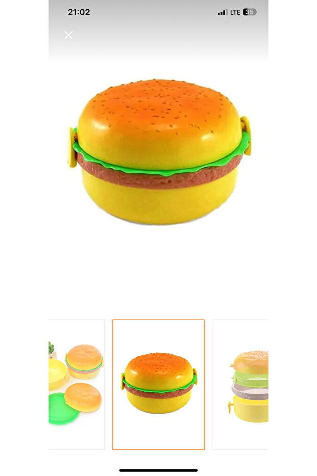 Hamburger Shaped Lunch Box