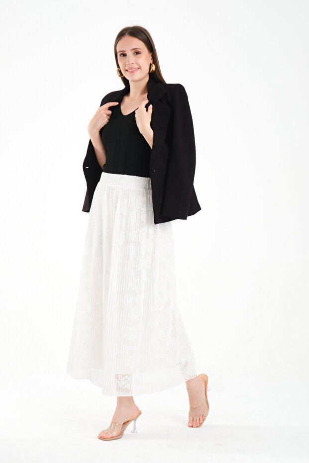 Pliseli Maxi Etek - 7