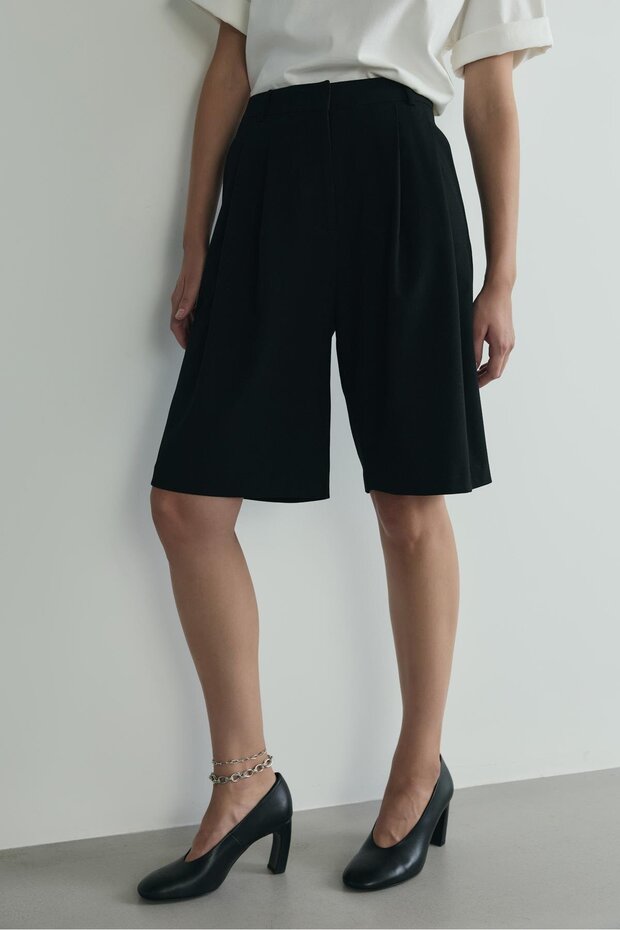 Siyah Bren Bermuda Şort - 6