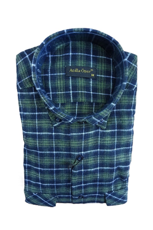 Classic Bol Relaxed Fit Long Sleeve Double Pocket Pockets Cover Buttons Checkered Winter Lumberjack Shirt