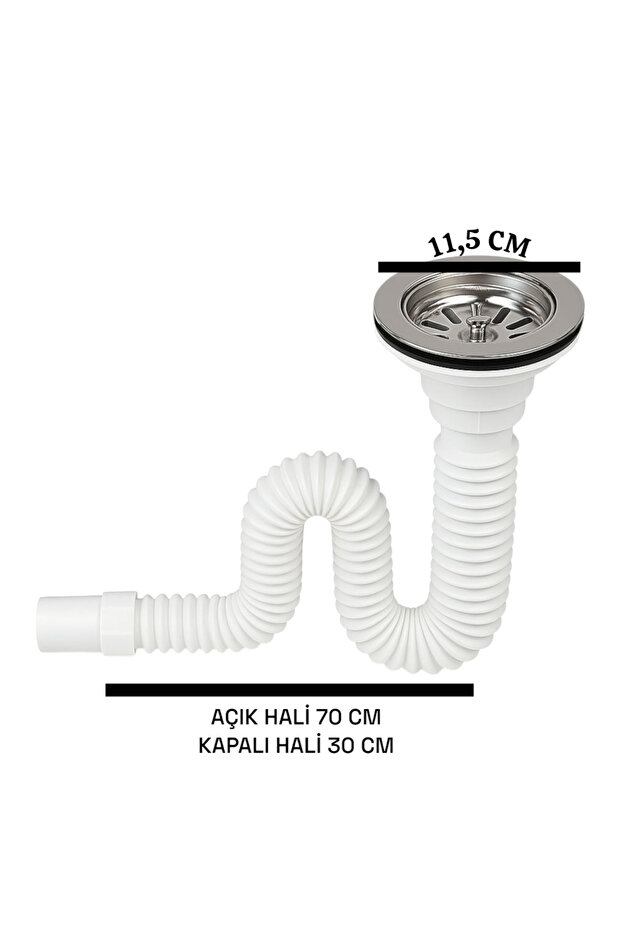 GENİŞ AĞIZLI KÖRÜKLÜ TEKLİ ÇÖPMAK SİFONU (DERİN) - EVİYE (MUTFAK) LAVABO GİDER BORUSU Tesisat - 2