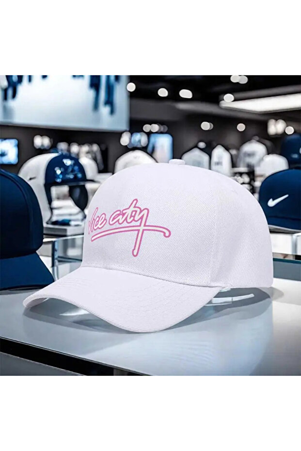 قبعة فيس سيتي ذات الأزرار المطبوعة - 1