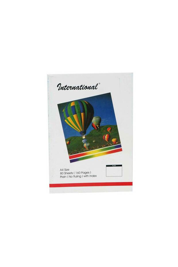 A4 Plain Notebook with Index – 80 Sheets (160 Pages), No Ruling, Premium Quality - 1