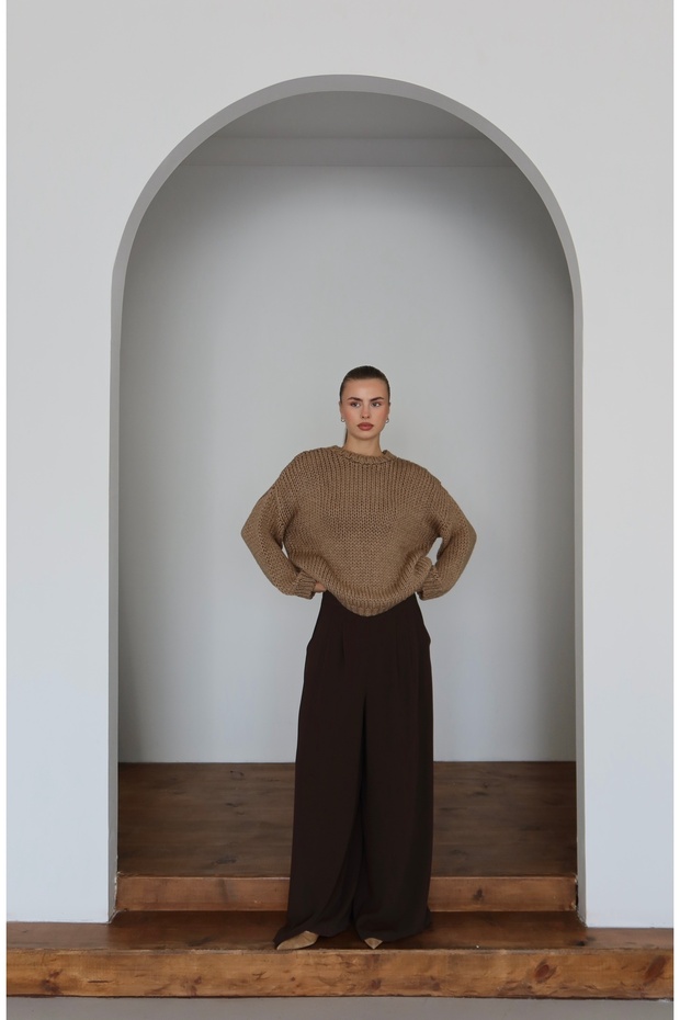 Kadın Oversize Örme Kazak - 4