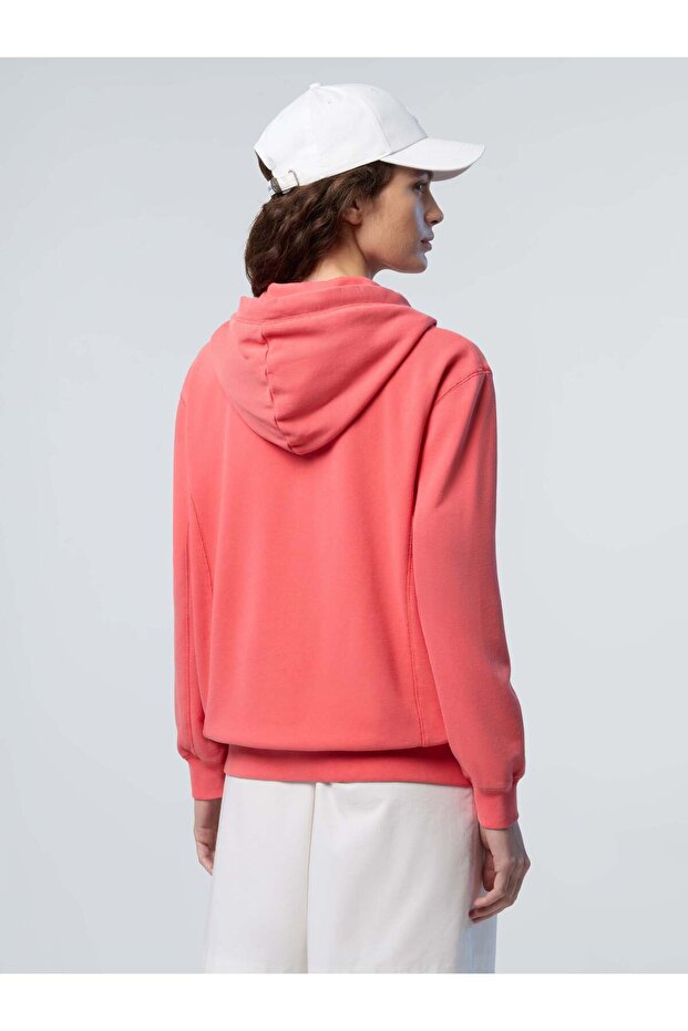 Fermuarlı Baskılı Kapüşonlu Sweatshirt - 4