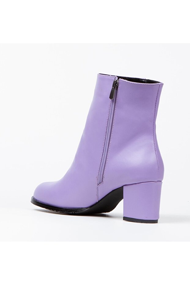 FELİ LİLA DERİ 5 CM TOPUKLU BOT - 8