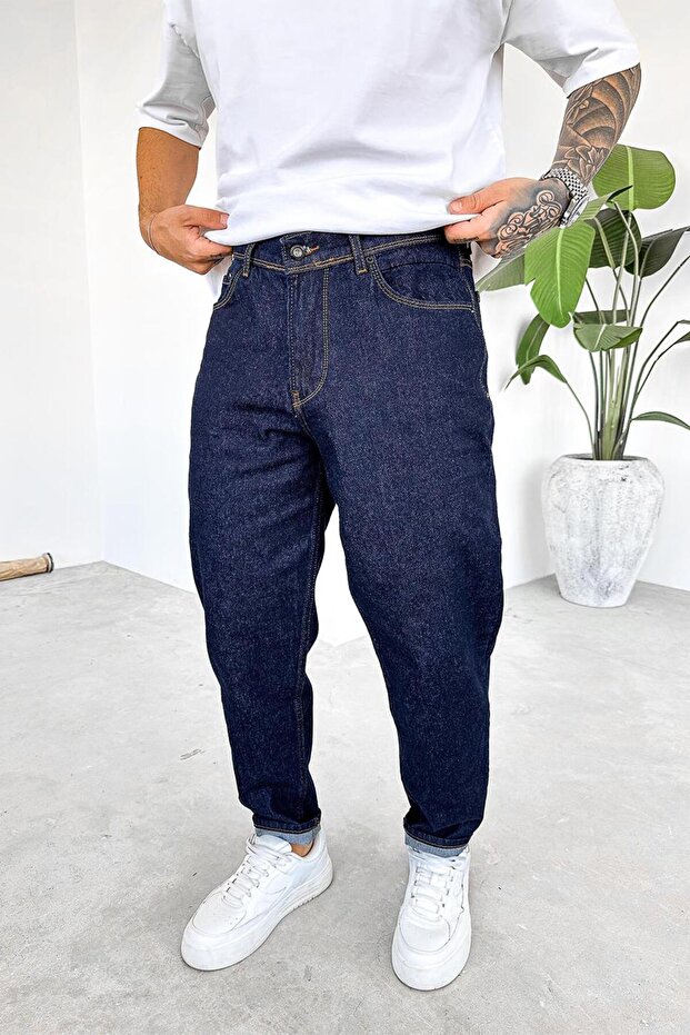 بنطال جينز أصلي أساسي عادي باللون الأزرق - 1
