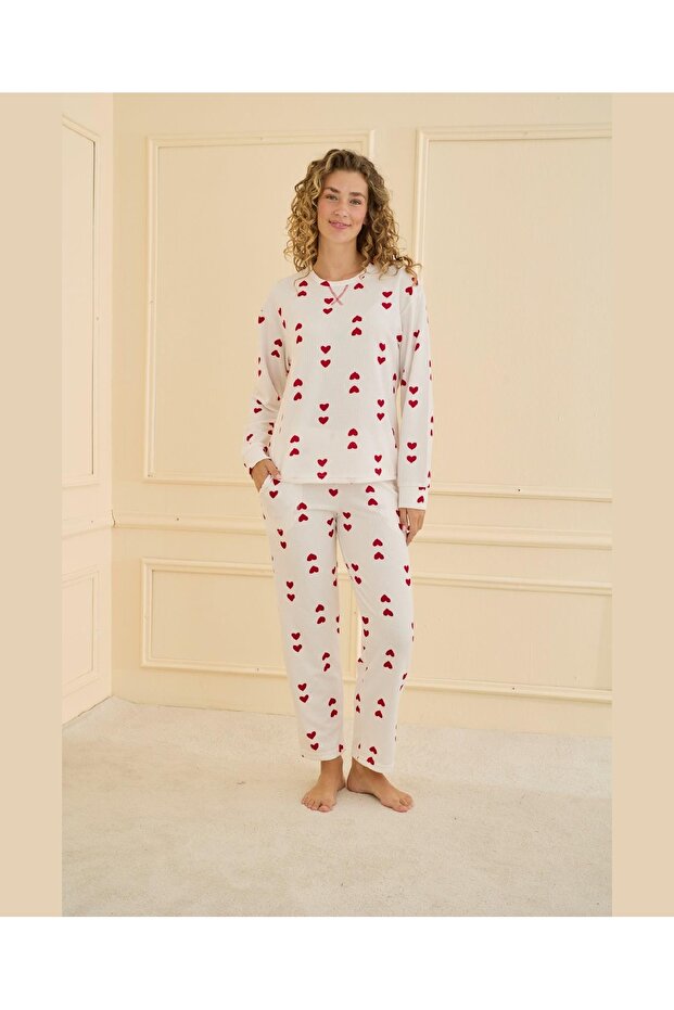 Waffle Sleeve Cuffed X Karyokali Pajama Set - 1