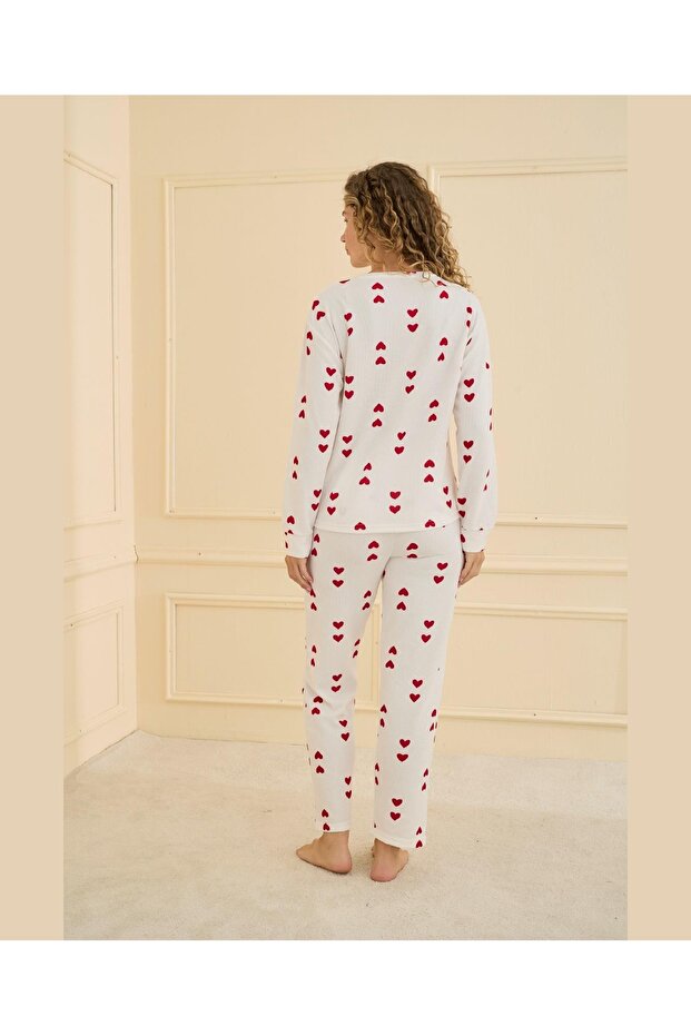 Waffle Sleeve Cuffed X Karyokali Pajama Set - 6