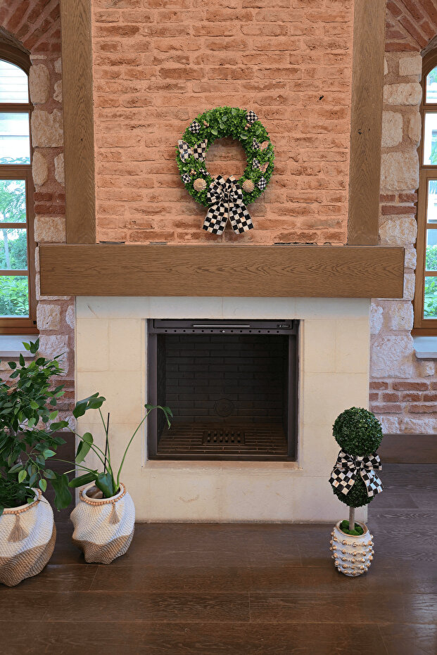 Kapı Süsü Model 5, Mackenzie Childs Kurdeleli Kapı Çelengi, Çap 50cm - 4