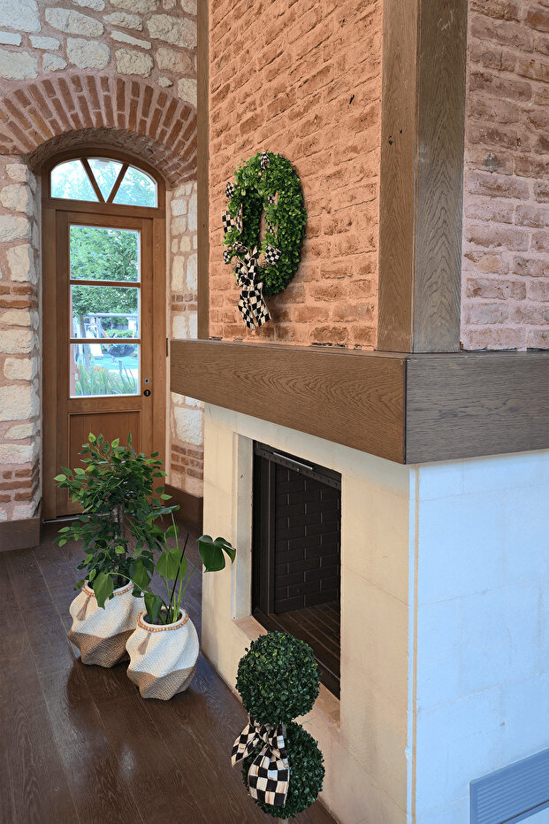 Kapı Süsü Model 5, Mackenzie Childs Kurdeleli Kapı Çelengi, Çap 50cm - 5