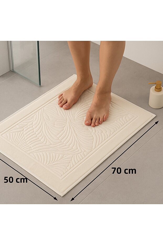 Natural 100% Cotton Set of 3 Bath Foot Towels – Absorbent and Durable – Stylish Appearance