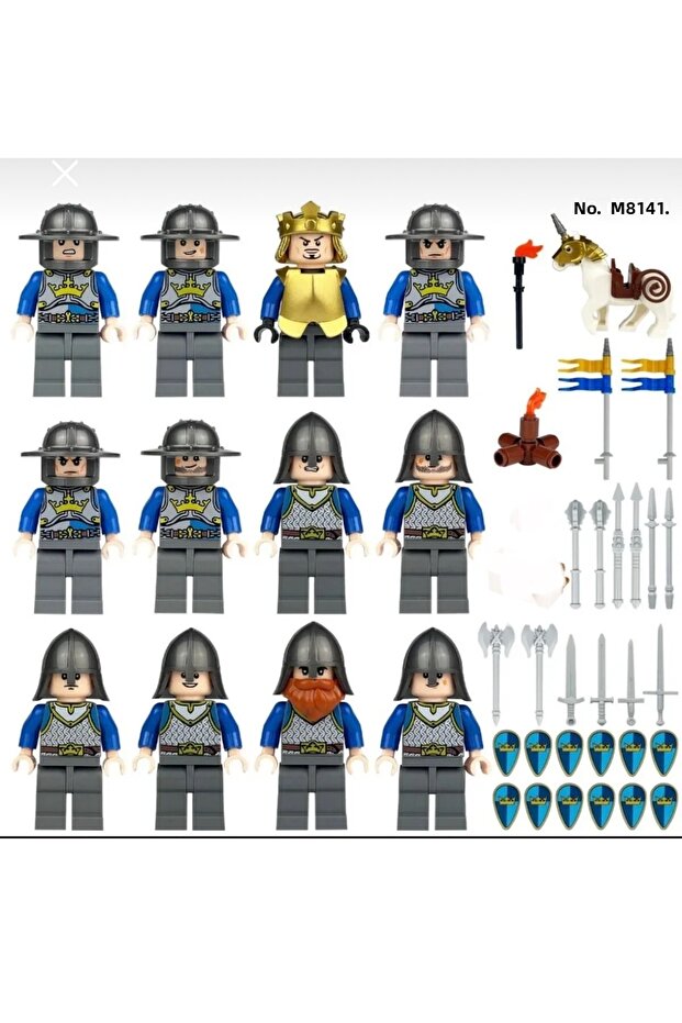12Pcs Medieval Soldiers Building Blocks Like the Visual