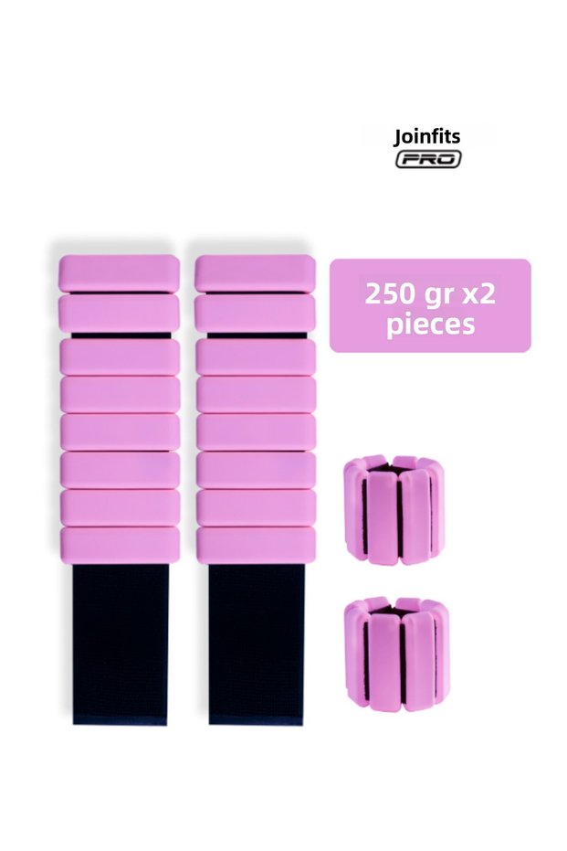 Pro Hand and Ankle Weight Pink 250 Gr X 2 Pieces | Adjustable Sports and Fitness Equipment
