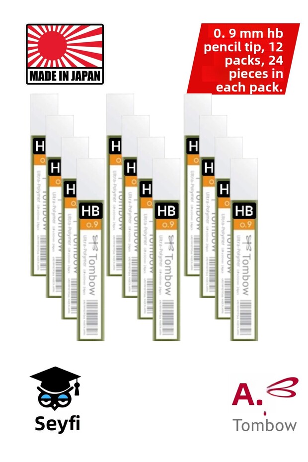 0.9 mm Hb Pencil Lead 12 Packs Each Pack Contains 24 Pieces
