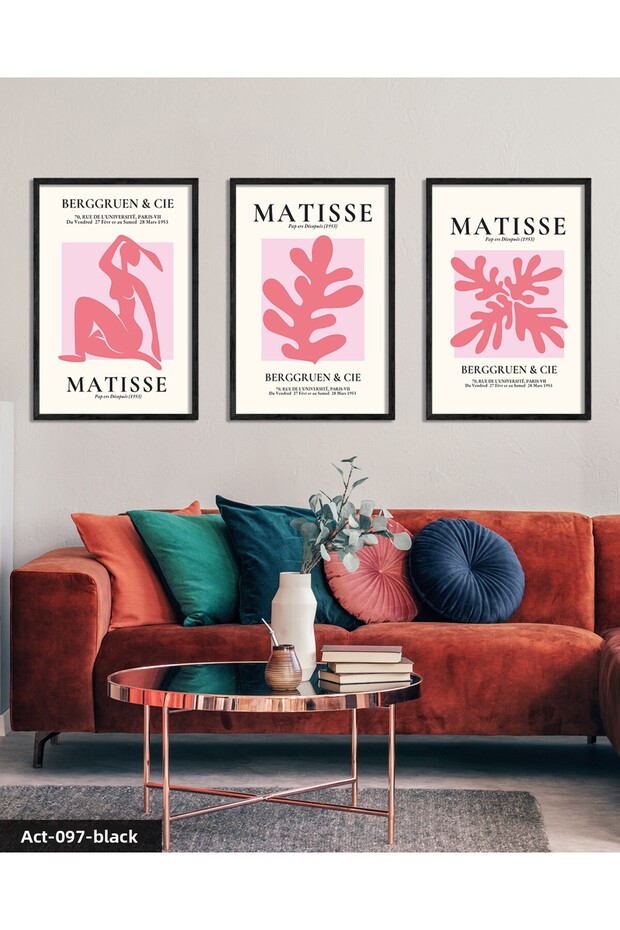 Matisse Berggruen & Cie 3 Piece Black Wooden Framed Painting