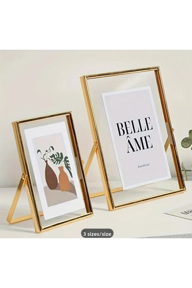 13X18 cm and 10X15 cm Gold Double Metal Frame! Stylish Decorative Photo Frame!
