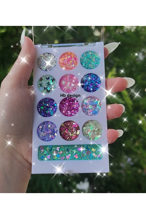 Yenitrend Multi-Shaped Glitter Gel Eyeshadow Palette Creamy Easy Application