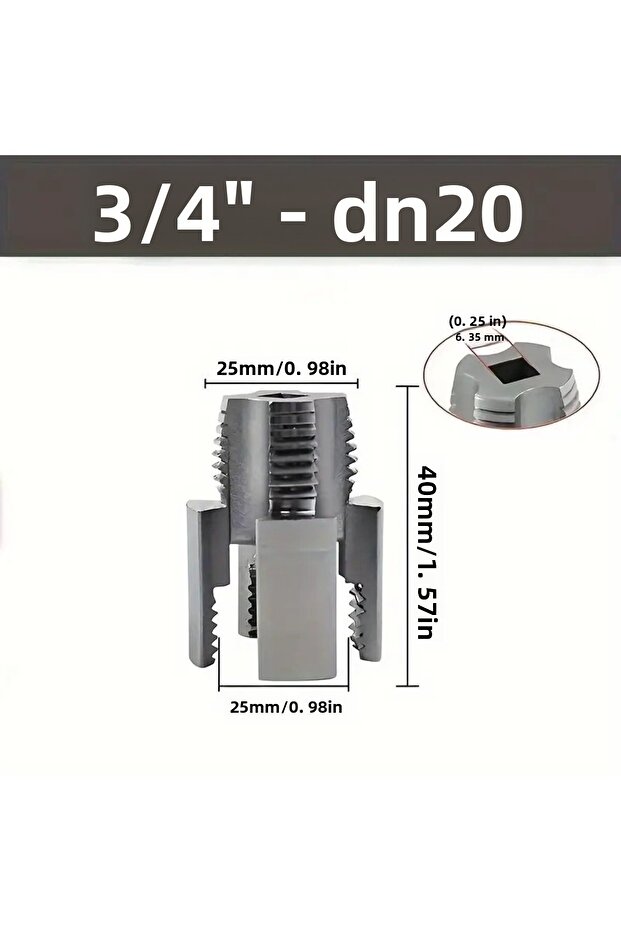 Plumbing Internal and External Water Pipe Ppr Hose Screw Threading Tool Set - 3