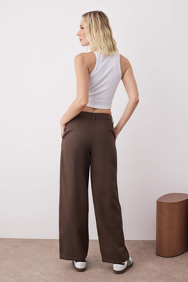 Kahverengi Normal Bel Barrel Jeans TWOAW26JE00198 - 4