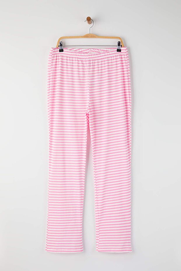 Çok Renkli Pembe 2'li Örme Büyük Beden Pijama Altı TBBAW26IA00002 - 2