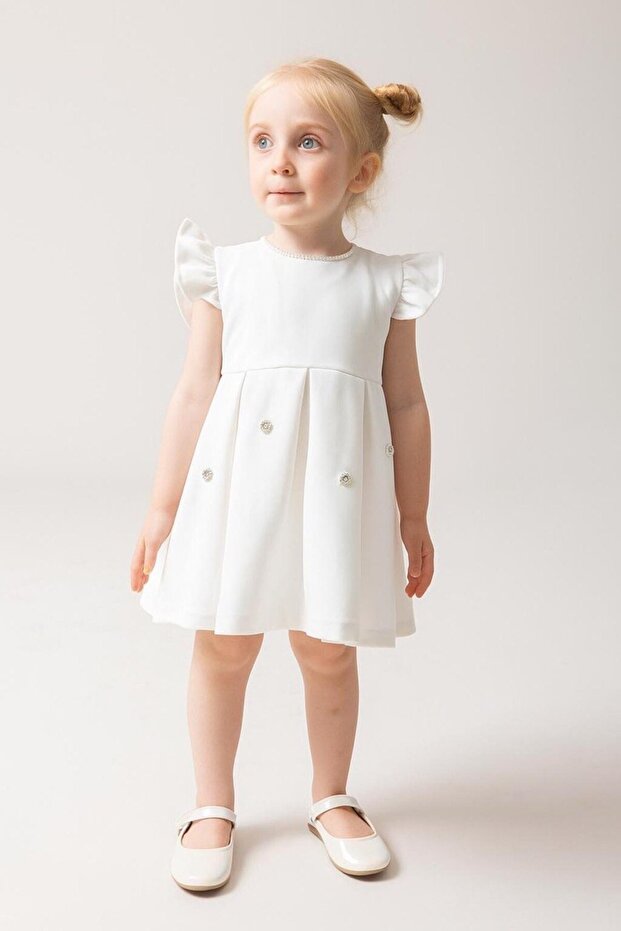 Girl's Pearl-Lined Dress - Li̇dya
