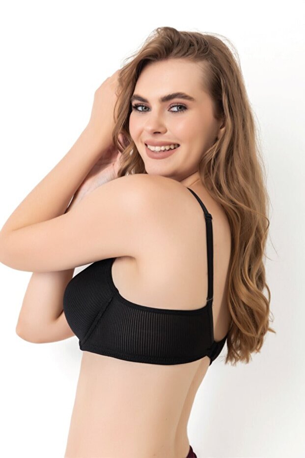 حمالة صدر بدون دعم بنمط بسيط باللون الأسود 265 - 2