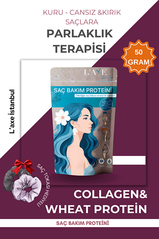 Professional Laxe İstanbul Kuru-Cansız Saçlara Parlaklık Terapisi | Saç Bakım Proteini | 50 Gram