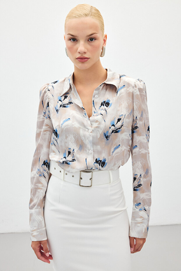 قميص منقوش مبطن - أزرق - 6