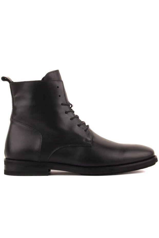 - Black Leather Zippered Men's Boots 102-055-1155084