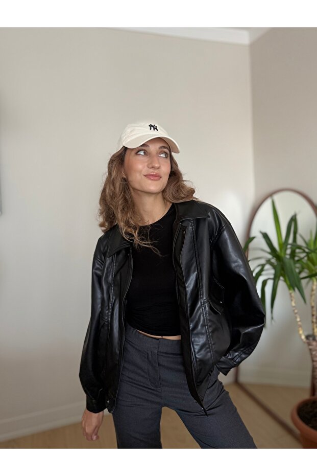 Deri Bomber Ceket - 4