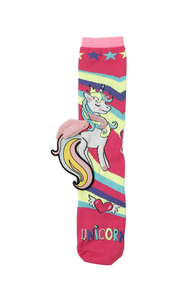 3D UNICORN 1 LI SKT-G 5PR Pembe Kız Çocuk Çorap - 1