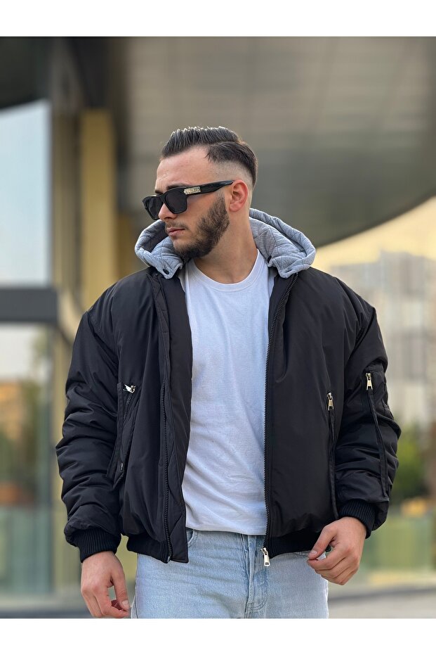 ERKEK MONT BOMBER KAPÜŞONLU - 4