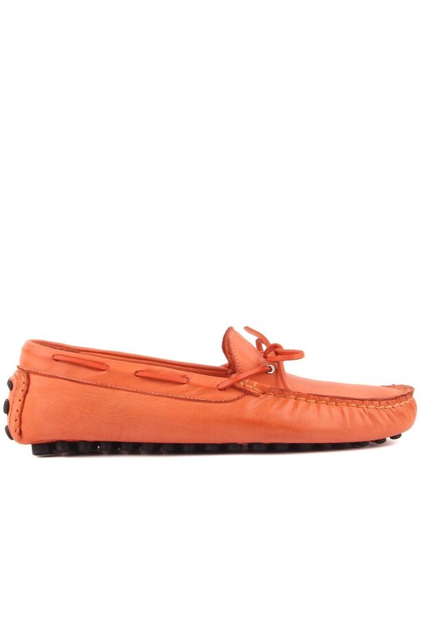 - Orange Leather Men's Loafer 101-3791-11169
