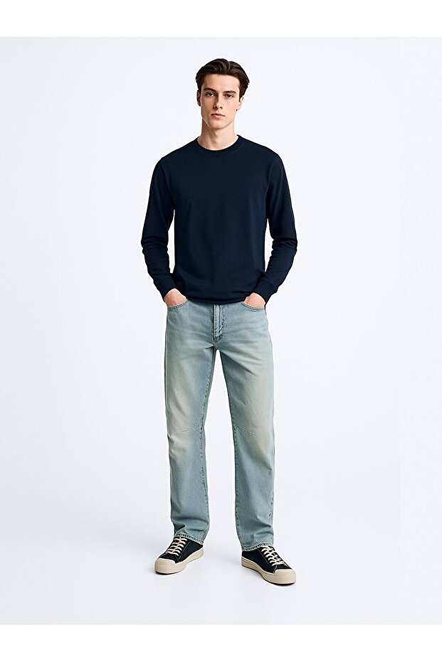 Lacivert Sweatshırt - 1