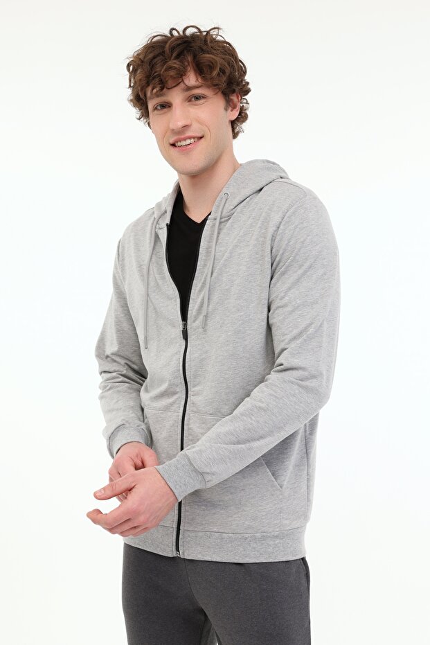 Mb 18Sn87 5Fx Gray Melange Men's Tracksuit Top