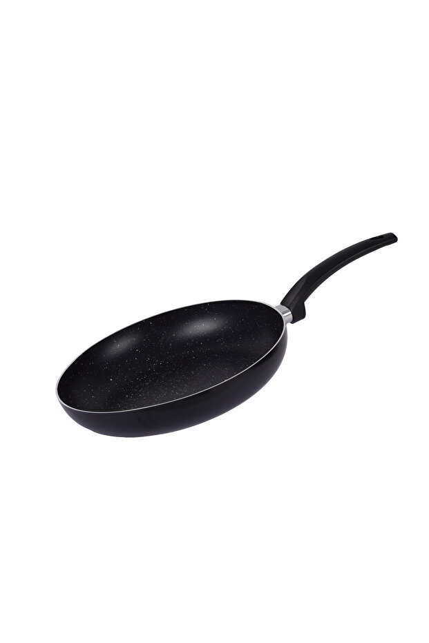 Pressed Aluminum Nonstick Fry Pan with Induction Bottom, 24cm, Black with White Dots