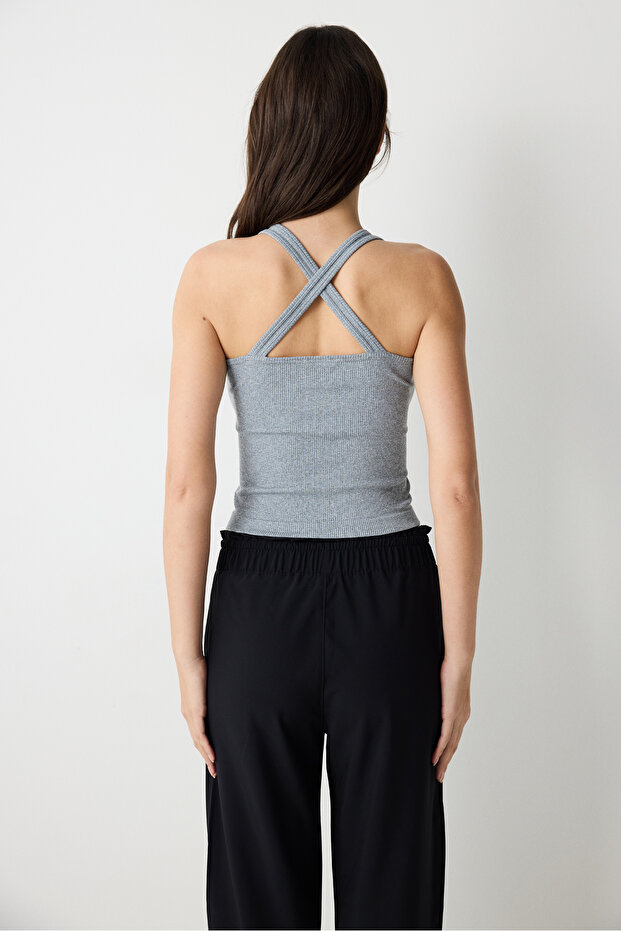 Seamless Rib Gri Üst - 4