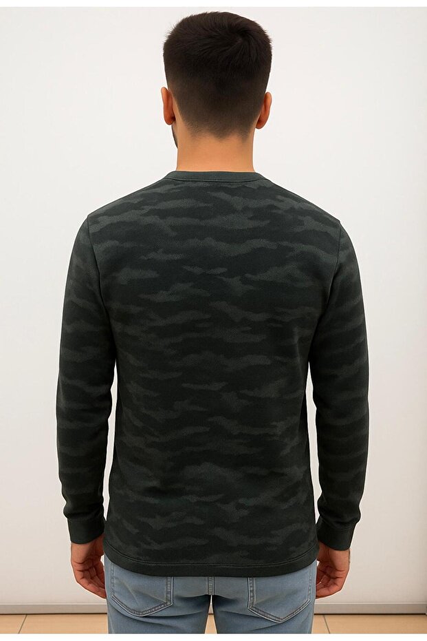 Erkek Yeşil Sweatshirt-W1083 - 3