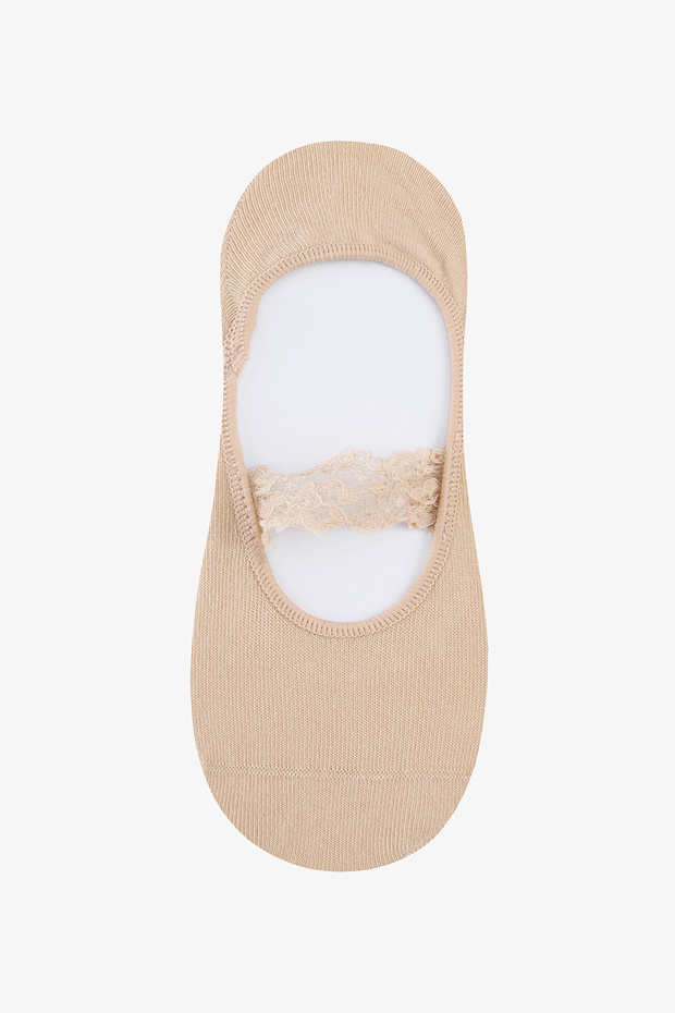 Dantelli Cross Babet Çorap - 1