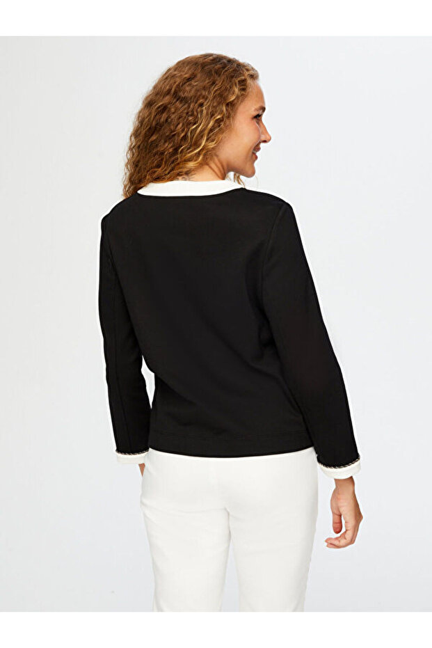 Renk Bloklu Örme Ceket W26CKT015 - 3