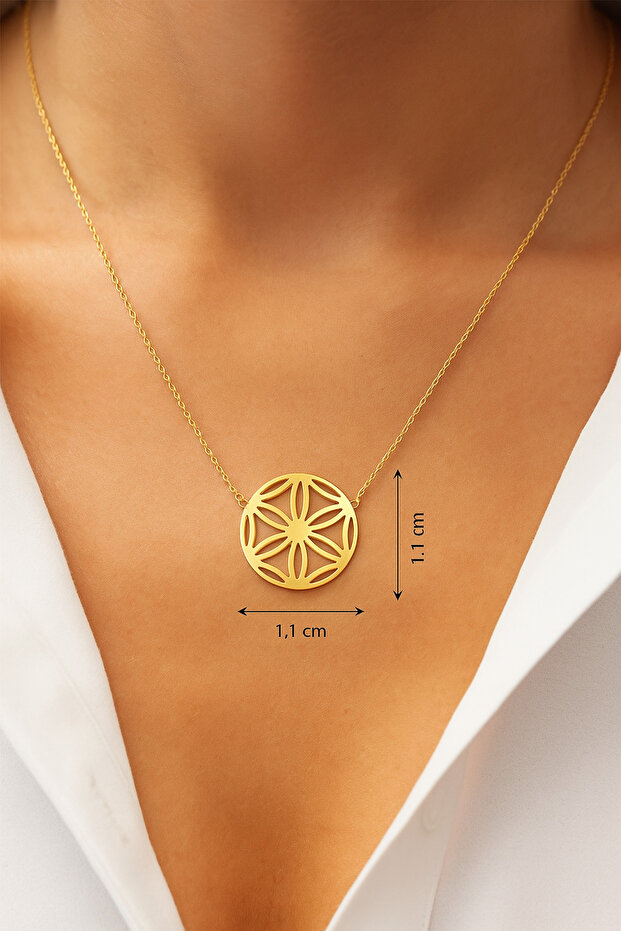 Yaşam Çiçeği Altın Kolye - 1