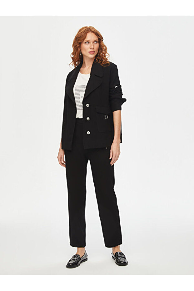 Relax Diagonal Dokulu Örme Ceket 69751 - 1