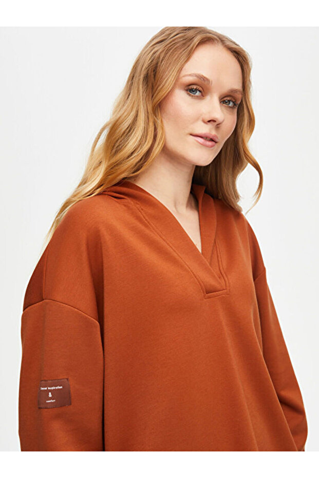 Kapüşonlu Modallı Sweatshirt 69508 - 4