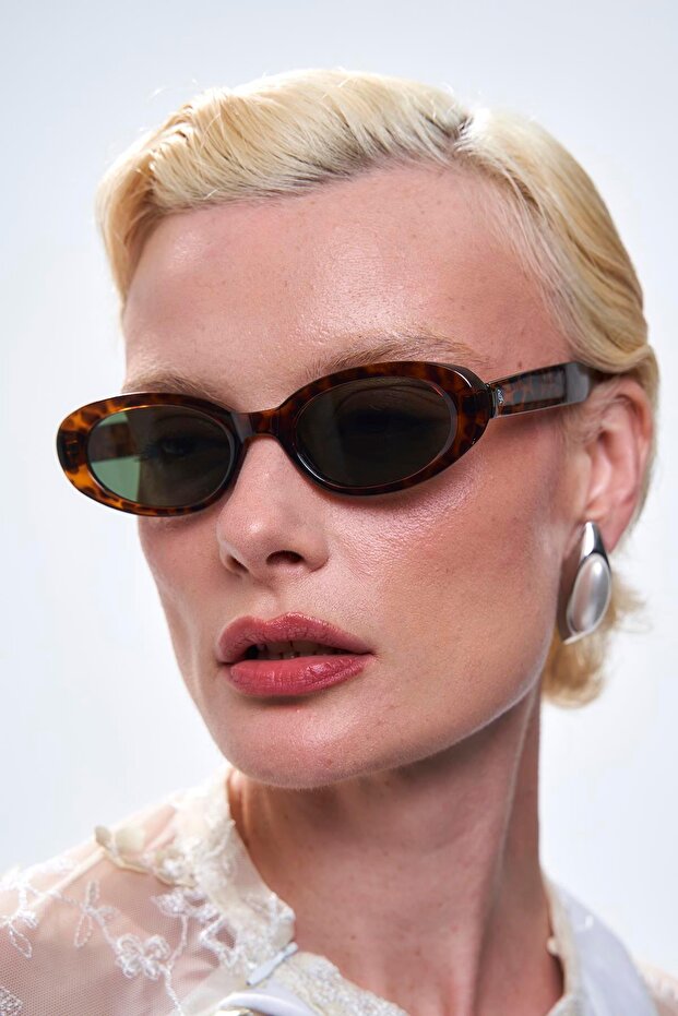 Ahenk Leopard Green Sunglasses