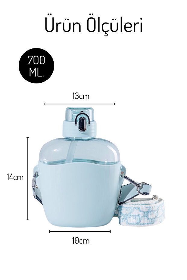Lunch Box and Labubu Label Gift Set, Flask with Strap and Straw - 4