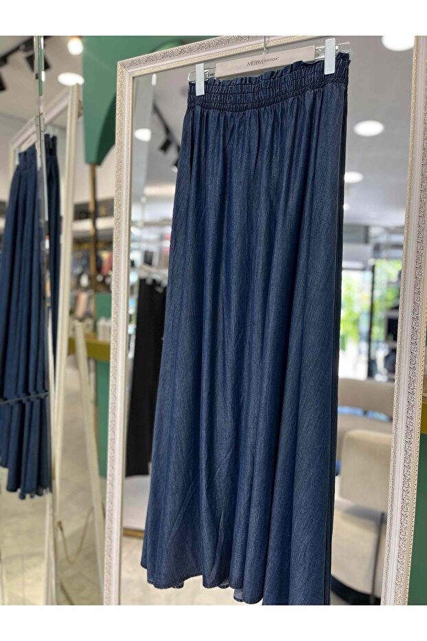 ADN LİYOSEL KOT ETEK - MAVİ - 2 - 1