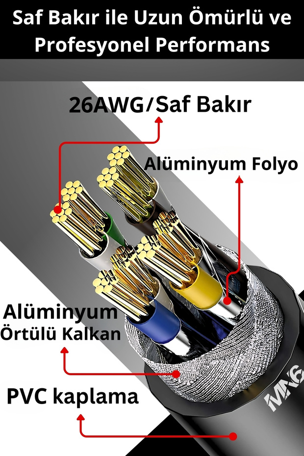 M109f Cat7 Kablo 15 Metre/BAKIR Tel-10gbps-50 Mikron Altın Kaplama/15M Cat7 Ethernet Kablosu - 3